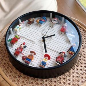 Student Gift Blocks Wall Clock Childrens room bedroom clock building block wall clock 8 inches compatible with Legao building block miniature wall clock mute creative cartoon wall clock wall decoration boys and girls birthday gifts colle
