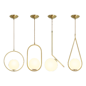 Pendant Light Modern LED Round Glass Ball Drop Light Iron Lights for Ceiling E27 Nordic Chandelier for Stair Living Room Home Decor Dining Room