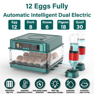 【COD】220V/12V egg incubator 12/24/48/64/130 pieces fully automatic constant temperature incubator hatching chicken duck goose quail birds incubators for farm