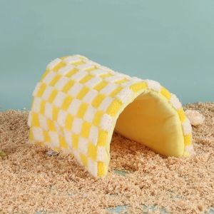 DGFDF Warm Guinea Pig Tunnel Pad Foldable Soft Pet Cave Nest Plush Windproof Small Pet Sleeping House Autumn Winter