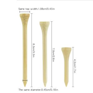 50pcs Bamboo Golf Tees Biodegradable Bamboo Golf Pins Golf Training Accessories 42mm/70mm/83mm