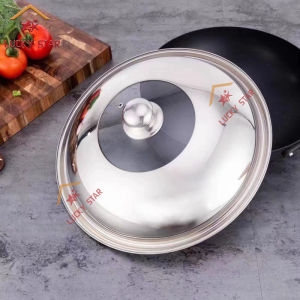 High Quality Thickened Glass Cover Stainless Steel Pot Cover Cover For Kawali Pan & Wok Lids Lids For Pan Cookware
