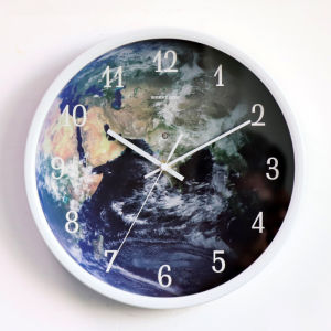 Minimalist Nordic Series LED Luminous Sound Control Earth Wall Clock Hot Sale Morden Home Living Room Simple and Fashion Creative Clocks 30x30cm