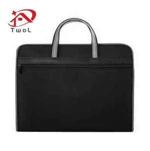 TWOL SHOP 1pcs A4 Zipper Business Document Bag Waterproof File Handle Bag Multi Purpose Work Briefcase Portable