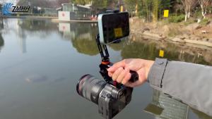 Phone Tripod Mount with Cold Shoe Mount Portable Tripod Stand Flexible Adjustable 2-Stage Arms Ball Joint Cellphone Holder Adapter Compatible with iPhone 17 16 15 14 13 12 11 Nexus LG Galaxy Tab