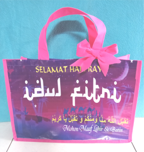 TAS SPUNBOND GOODIE BAG PARCEL BINGKISAN LEBARAN IDUL FITRI MODEL TIDUR FULL COLOR MURAH DISKON TERLARIS 1 PC