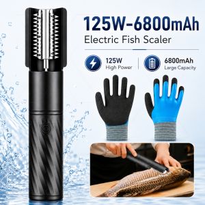 250W Electric Fish Scaler Portable Cordless Fish Scale Remover Machine Waterproof Mesin Buang Sisik Ikan Bateri Murah