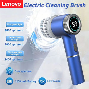 Lenovo Electric Spin Scrubber Cleaning Brush Multifunctional With 5 Replaceable Brush Head Led Display Kitchen Toilet Cleanbrush2026