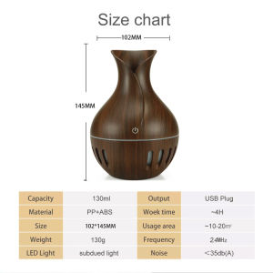 Ultrasonic Aroma Diffuser Home Mist Maker Humidifer Air Purifier LED Light Vase Shape / Pewangi Udara