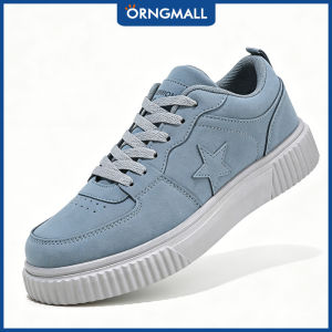 ORNGMALL Womens Star Casual Sneakers - Suede Platform Skate Shoes Lightweight Non-Slip Comfortable Fashion Shoes for Couples/Daily/Work/Outdoor/Streetwear
