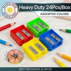 BELIEVE Wholesale 24pcs/box Dual Hole Pencil Sharpener School Supplies Sharp Blade Durable Sturdy Student Stationery Back to School 2026 Requirement Murang Gamit sa Eskwela Ready Stock Manila COD Fast Ship High Quality PH New