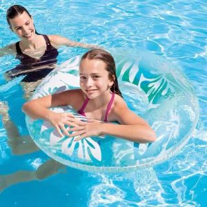 INTEX-Lifeguard Transparent Tropical Color Inflatable Swimming Pool Childrens Swimming Ring (91CM)