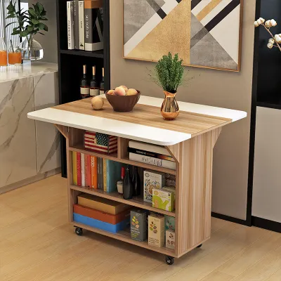 Dining Kitchen foldable Island with Removable Table Side Cabinet Sink Open-plan Bar Multi-functional Home
