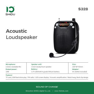 SHIDU S18 Portable Voice Amplifier Megaphone for Teacher with Microphone Mini Audio Speaker Rechargeable Loudspeaker