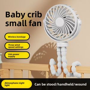 aby Stroller Fan Clip Portable Tripod Travel Car Seat USB Rechargeable Battery 5200mAh Strong Wind82026