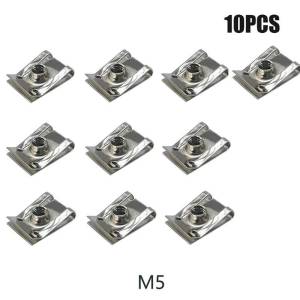 PL 10pcs Stainless Steel U Type Clips with Thread M6 M5 M4 M8 8mm 5mm 6mm 4mm Reed Nuts for Car Motorcycle Scooter ATV Moped new