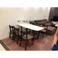 Bàn ghế ăn mặt đá. 