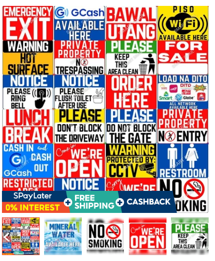 Customized Warning Signages and Materials Entrance Exit Laminated A4 ...