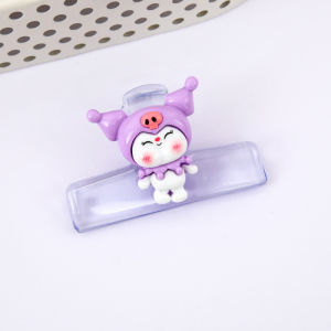 Kẹp giấy Kẹp tài liệu nhựa trong charm kuromi dễ thương LILA KKUBEO17