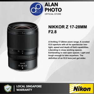 Nikon NIKKOR Z 17-28mm F2.8 Lens + Freegifts [Redeem at Nikon Experience Hub] | Nikon Singapore Warranty