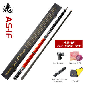 KONLLEN Carbon Fiber Pool Cue Stick AS Series Low Deflection Hand-made Inlay Ultra-smooth 1/2 Split Billiard Cues For Adults 10.5/11.5Mm/12.5Mm Radial pin