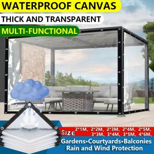 Plastic PE Thickened Transparent Waterproof Canvas Garden Balcony Waterproof Tarp Cover Rainproof Cloth 花园防水防雨布 防水篷布 防雨布