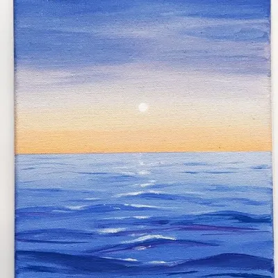 Lukisan Kanvas Canvas Aesthetic Aestetik Pemandangan Malam Sabit / Lukisan Dekorasi Hiasan Pajangan Dinding Ruang Tamu Kamar Rumah Minimalis Modern / Lukisan Handmade Asli Buatan Tangan Bukan Print Ukuran 30x30cm