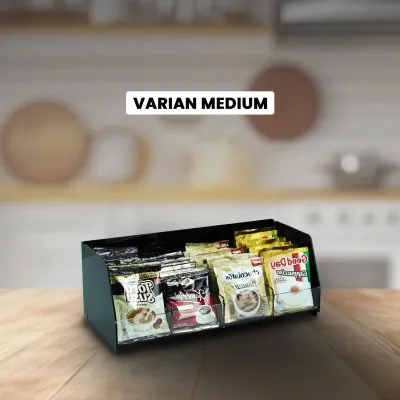 Rak Kopi Sachet Akrilik Compartment Terpisah