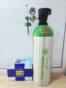 ถังออกซิเจน (O2) อลูมิเนียม ขนาด 2 คิว + เกจ์ ARC ไม่เป็นสนิม