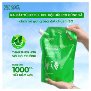 Túi Refill Gel Gội Thảo Dược Gừng Sả 1000g Ngăn Tóc Bết Dầu Cỏ Cây Hoa Lá