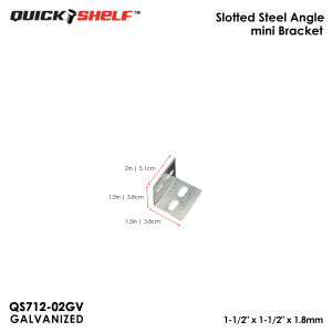 QS 38mm Slotted Steel Angle Bar Bracket (mini) 1.5"x1.5"x1.8mm QS712 DIY Storage Shelving Heavy-Duty