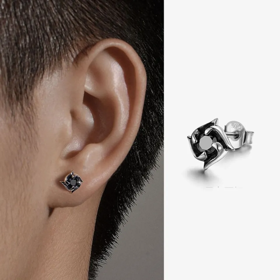 Certified 14k White Gold 4-Prong Basket Princess-Cut Black Diamond Stud  Earrings 0.50 ct. tw. - DiamondStuds.com