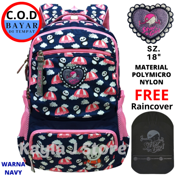 ALTO SILVER GIRL OFFICIAL PANDA SKYDIVE Tas Ransel Anak Wanita Tas