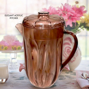 2 LITERS STYLISH WATER PITCHER WITH LID/2L TRANSPARENT ACRYLIC CLEAR PITSEL/ELEGANT AESTHETIC PITCHER/WATER JUG