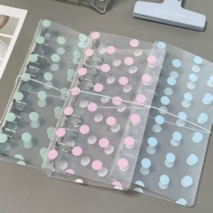 WENKEN Họa tiết chấm bi Bìa còng rời A6 Vỏ có thể tháo rời. Sổ tay có thể bơm mực lại Đa năng Trang giấy kẻ ô vuông trống Bìa sổ tay PVC Sinh viên