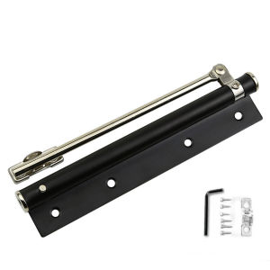 1pc Automatic Door Closer Stainless Steel Fireproof Door Closer with Screw Hidden Spring Adjustable Simple Door Closer for Office Home