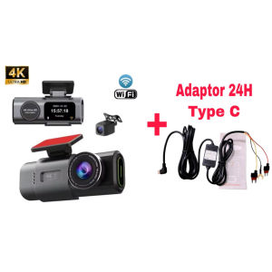 NA - 4K Dash Cam Dual Lens Night Vision Wifi Kamera Mobil Dvr Loop Recording 309