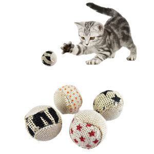 Canvas Cat Toys Balls with Bell Inside Interactive Toys Chew Toys for Cat Kitten Ball Cat Toy Interactive Cat Toy for Indoor Cat