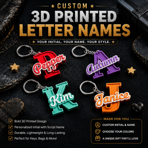 Custom 3D Printed Name Keychain | Personalized Letter Keychain | Cute Bag Charm Gift