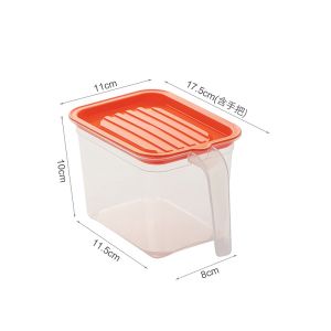 Clear Refrigerator Organizer With Handle Transparent Food Storage Box Rectangular Storage Box