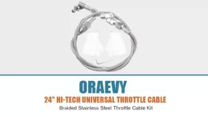 ORAEVY 24" Hi-Tech Universal Throttle Cable Braided Stainless Steel Throttle Cable Kit