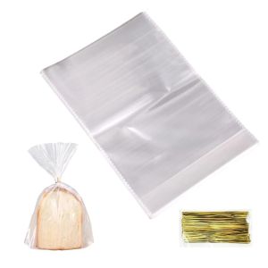 100pcs Kantong Plastik Packing 26x33 Plastik Opp Tebal Plastik Roti Tawar Bening