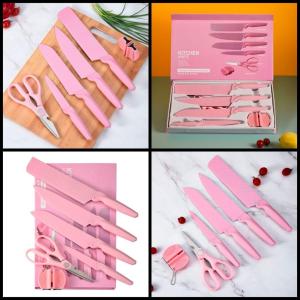 Pisau Diamond Pink Set 6 in 1 / Pisau Sultan Mewah