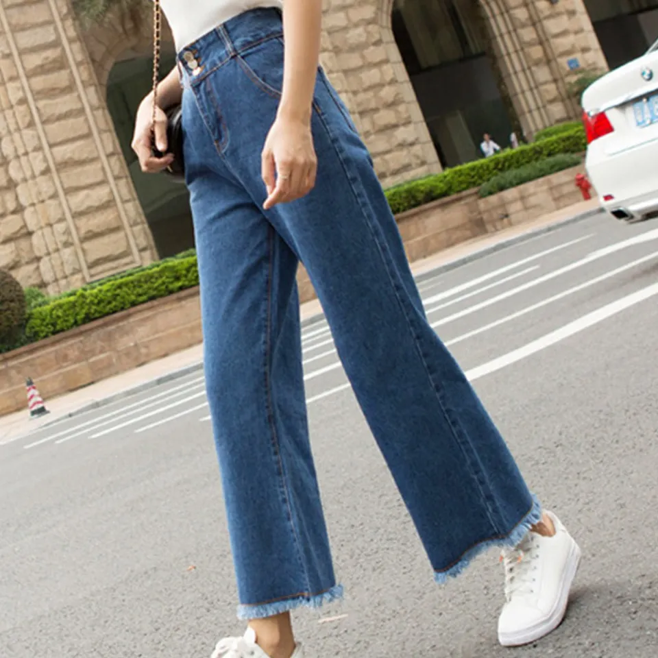 Wide Leg Straight Pants for Women Long Jeans With 8 Colors HighWaist Korean  Casual Denim
