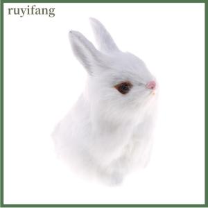 ruyifang Bắt chước tóc trắng lông thỏ Nap Đồ chơi mô phỏng mô hình động vật trang trí