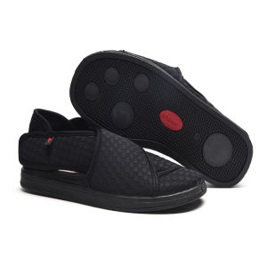 YCHION Women Diabetic Shoes Black Light Summer Breathable Anti-Slip Walking Sandal Elderly gout swollen feet sandals Adjustable Hook And Loop for Ladies Size 35-42