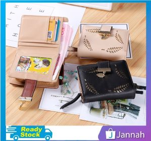 Jannah Dompet Pendek Pemegang Kad Lelaki ( Hollow Leaf Multi-slot Zip Short Woman Purse Wallet ) 15W5