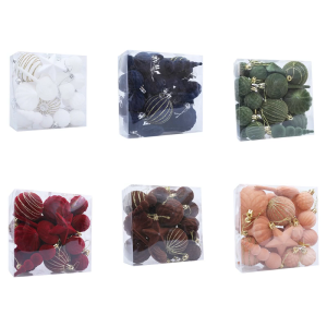 24PCS Bright Velvety Flocking Christmas Tree Balls Premium Holiday Decors For Homes Window Party Decoration