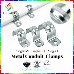 （Fast Delivery）1/2’’3/4’’1’’ Metal Conduit Clamps GI Clamps  Single/Double Side Galvanized Pipe Clamps