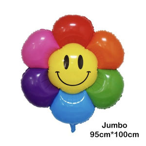 Balon Foil Karakter Bunga Daisy Smile Ukuran Jumbo & Mini Balon Ulang Tahun